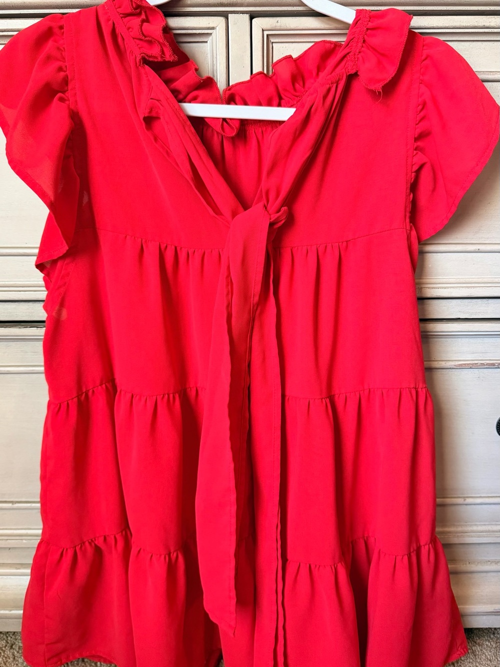 Woman’s Red Ruffle shirt - Picture 2 of 3